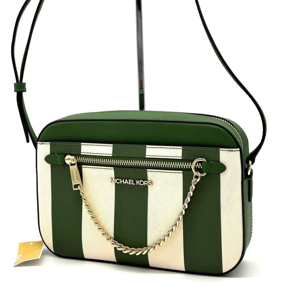 Michael Kors Handbags - Michael Kors Large EW Zip Chain Xbody Crossbody Bag Fern Green Multi